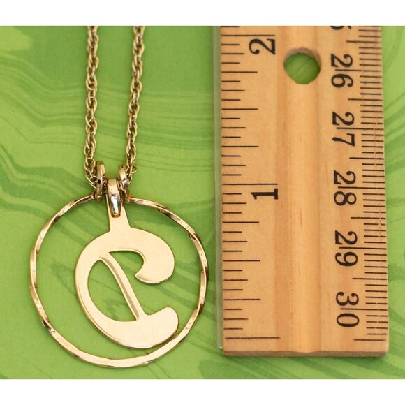 Vintage Victorian Letter D Gold Tone Necklace 24 inch by Avon - W8 - Picture 3 of 3